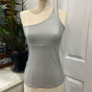 One-Shoulder Silver-Gray Tank Top
